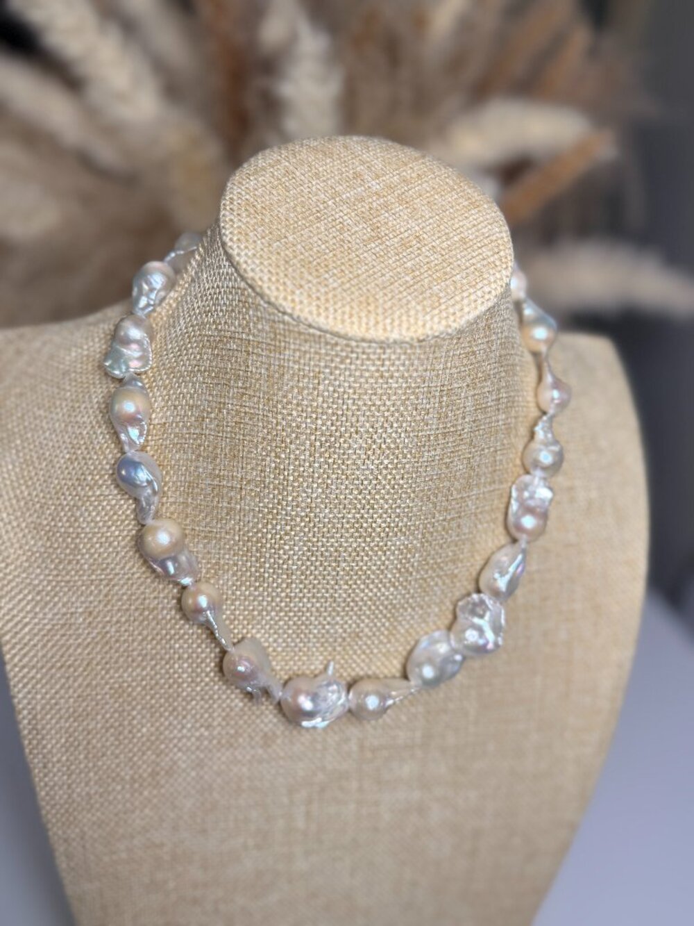 Baroque Pearl Necklace | Organic Freshwater Pearl Statement Necklace